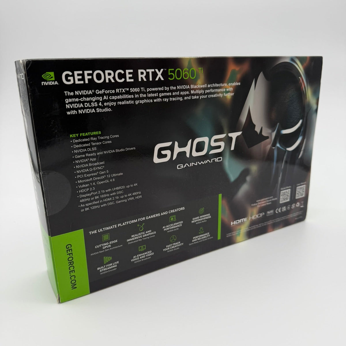 Gainward GeForce RTX 5060 Ti Ghost II OC 16 GB GDDR7 – Neu