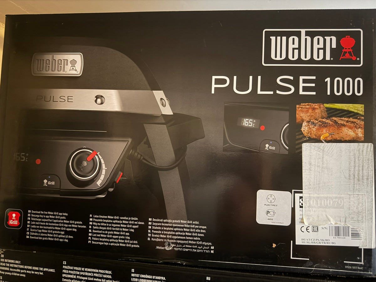 Weber Pulse 1000 Elektrogrill 1800W Schwarz 41 × 31 cm – Neu mit OVP