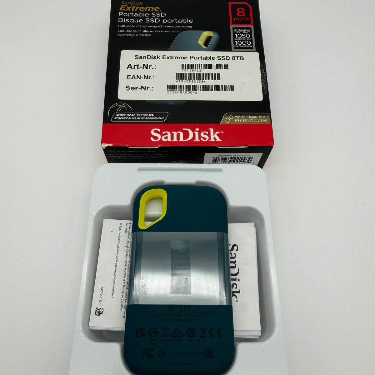 SanDisk Extreme Portable SSD 8 TB USB-C Monterey – neuwertig mit OVP